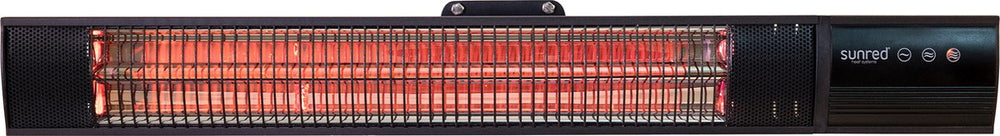 Sunred - terrasverwarmer - dark lijn - zwart - wand model - carbon rosé goud technologie - 2000 w - eco - 3 standen - afstand bestuurbaar - elektrische heater