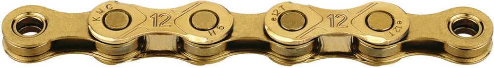 Chaîne KMC e12 Ti-Ni or, 1 2x11 128, 130 maillons, axe 5.2mm, 12 vitesses