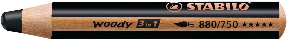 Stabilo woody 3 in 1 - multitalent potlood - zwart - per stuk