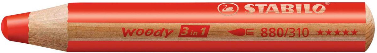 Stabilo woody 3 in 1 - multitalent potlood - rood - per stuk