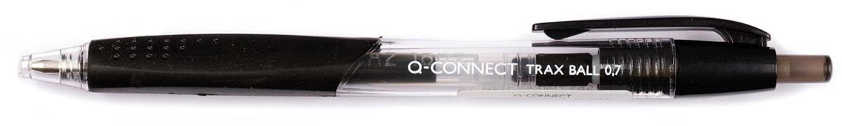 Q-connect balpen, met grip, medium punt, zwart 12 stuks