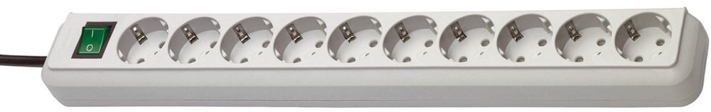Brennenstuhl eco-line stekkerdoos met schakelaar 10-voudig lichtgrijs 3m h05vv-f 3g1,5