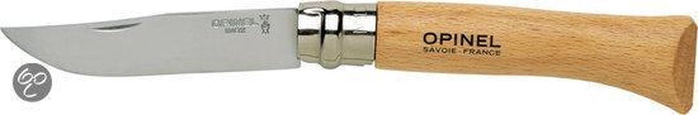 Opinel zakmes inox rvs - houten handvat - virobloc vergrendeling - no. 10