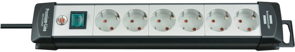 Brennenstuhl premium-line stekkerdoos 6-voudig zwart lichtgrijs 3m h05vv-f 3g1,5