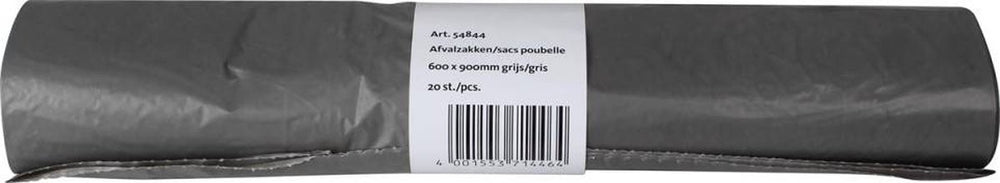Q-connect vuilniszak 25 micron, ft 60 x 90 cm, 60-65 liter, grijs, rol van 20 stuks