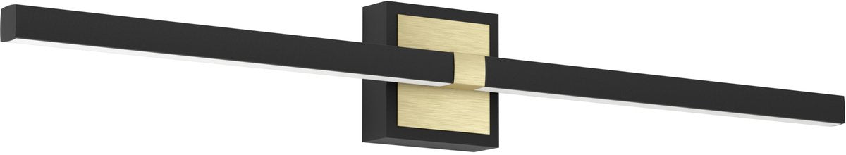 Eglo peguera wandlamp - led - 80 cm - zwart|goud - badkamer - spiegellamp