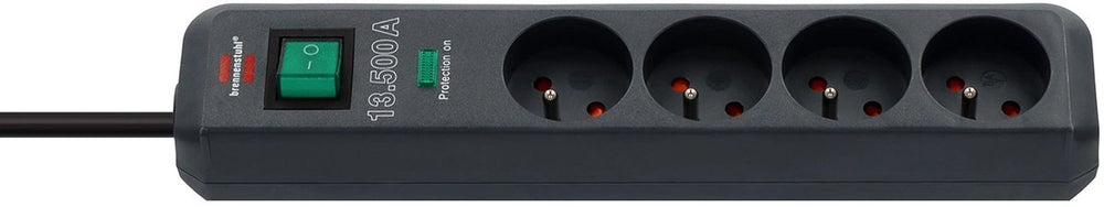 Brennenstuhl eco-line 13.500a stekkerdoos met overspanningsbeveiliging 4-voudig antraciet 1,5m h05vv-f 3g1,5 *fr*