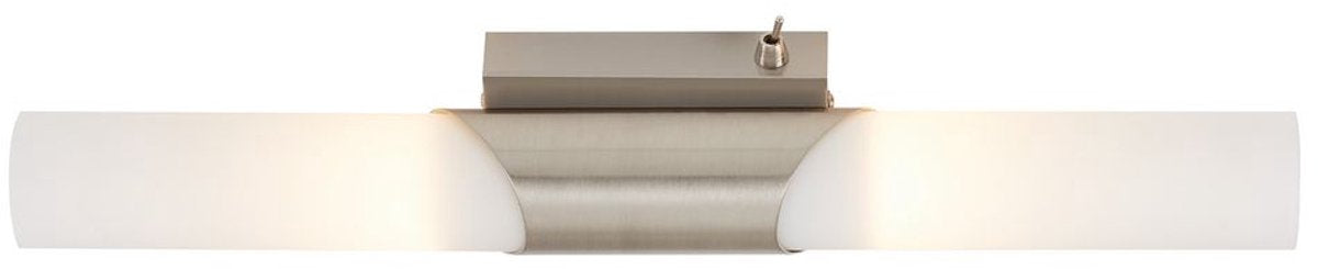 B.k.licht briloner kabili - led spiegellamp - spiegelverlichting badkamer - 2x e14 fitting - nickel - 43.5 cm