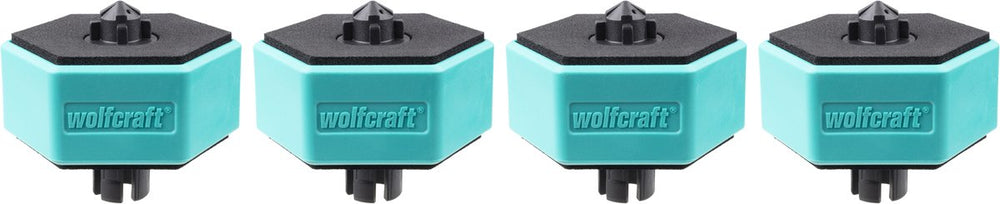 Wolfcraft - werkbank accessoires - 4 multifunctionele anti slip werkstuksteunen voor werktafel - 20mm - 6892000