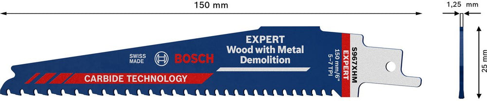 Bosch 2608900396 expert reciprozaagblad s967xhm wood with metal demolition