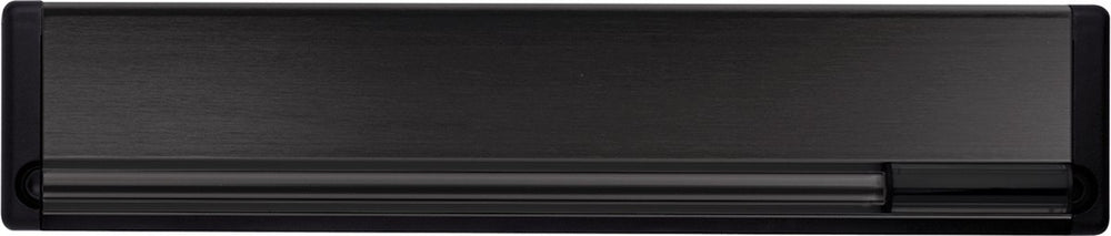 Axa brievenbus briefplaat met naamplaat: zwart geslepen (350 x 74 mm)