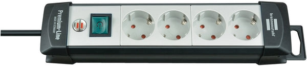 Brennenstuhl premium-line stekkerdoos 4-voudig zwart lichtgrijs 1,8m h05vv-f 3g1,5