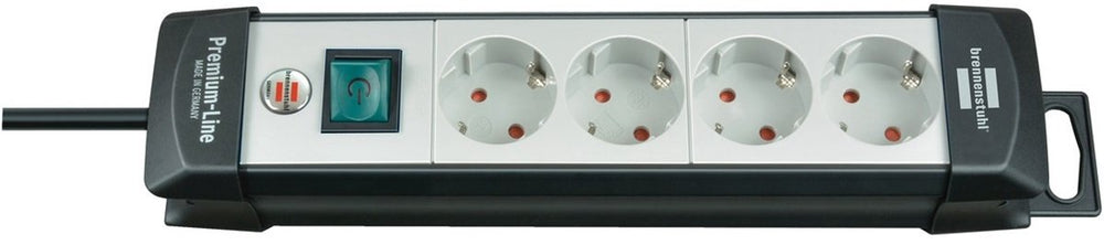 Brennenstuhl premium-line stekkerdoos 4-voudig zwart lichtgrijs 1,8m h05vv-f 3g1,5