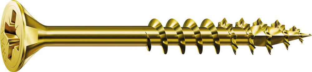 Spax universele schroef, 4 x 60 mm, 180 stuks, deeldraad, verzonken kop, kruiskop z2, 4cut, yellox - 8000000287435