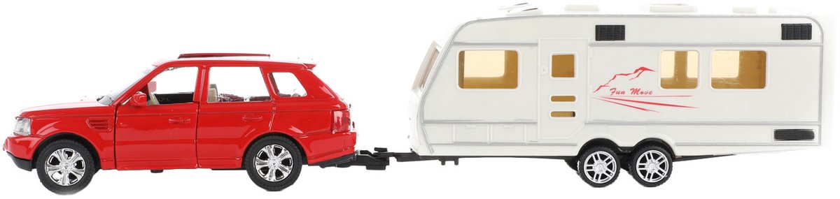Toi-toys pull-back car with caravan 1:48