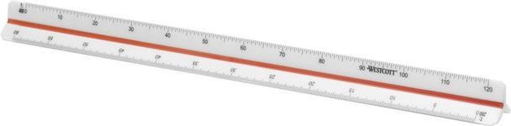 Westcott schaalstok - 30cm - 1:100 200 250 300 400 500 - ac-e10162