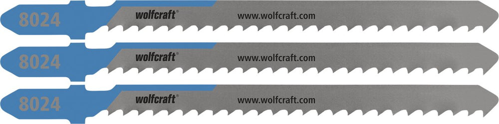 Wolfcraft - staal decoupeerzaagbladen tot 6mm - 3 stuks - hss decoupeerzaagblad met t-schacht - 8024000
