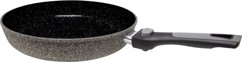 Eurotrail koekenpan stone ø 24 cm - koekenpan - gezond koken - afneembare handgreep - keramische antiaanbaklaag - ruimtebesparend