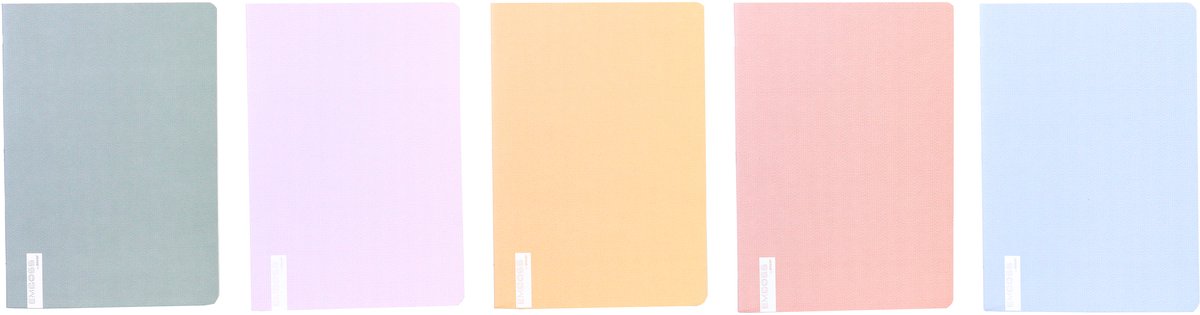 Ancor schrift emboss dry a4 lijn 48 vel 90 grams krimp 5 stuks assorti - an-118841-c