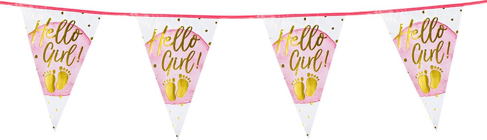 Boland - folievlaggenlijn 'hello girl!' - geen thema - babyshower