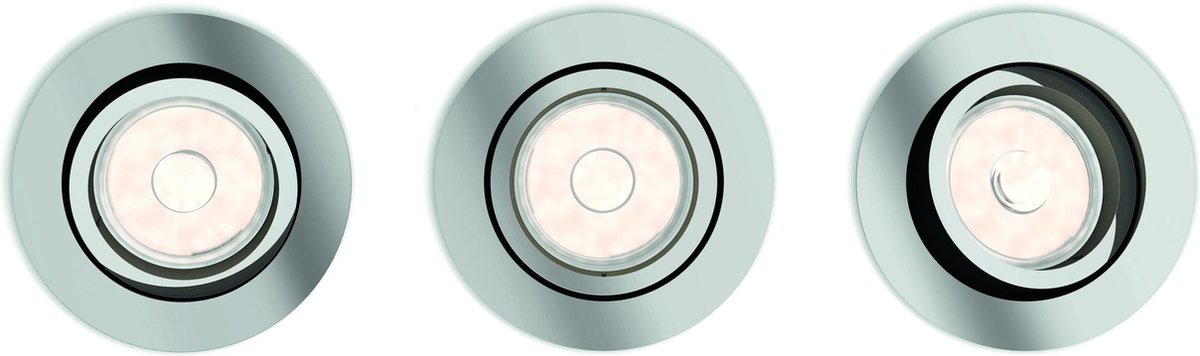 Philips led philips donegal inbouwspot - 3-lichts - chroom - rond