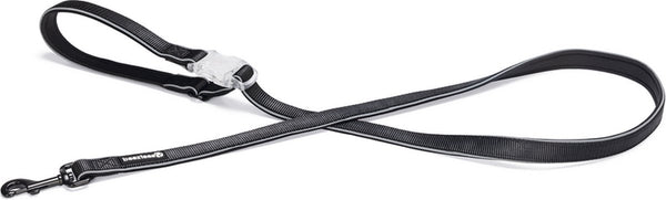 Beeztees safety gear parinca premium hondenriem - hondenlijn - met led - nylon neopreen - zwart - 150x2,5 cm