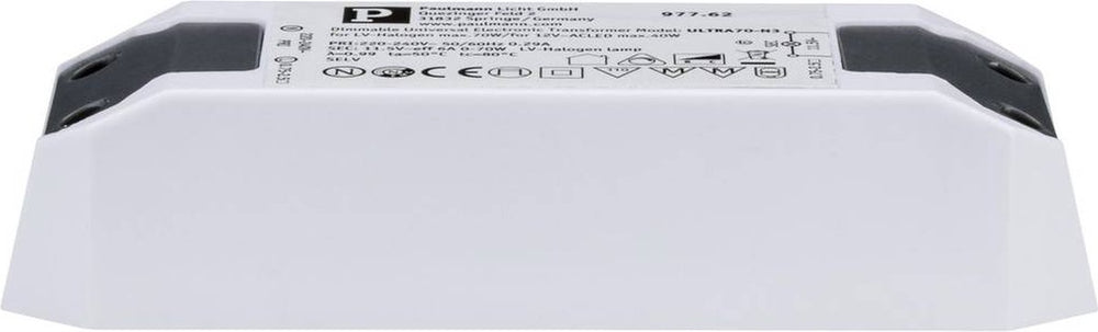Paulmann elektronische trafo halogen+led max. 0-50w 220-240 12v 50va wit