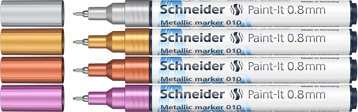 Schneider schrijfwaren schneider metallic marker - paint-it 011 - 2mm - 4 stuks - s-ml01111501