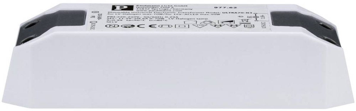 Paulmann elektronische trafo halogen+led max. 0-50w 220-240 12v 50va wit