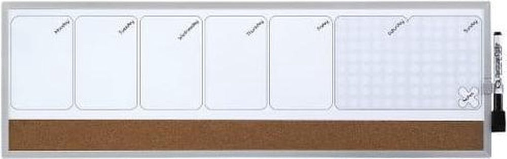 Nobo whiteboard weekplanner - weekplanner magnetisch - 585 x 190 mm - natuurbruin - ideaal voor thuiskantoor
