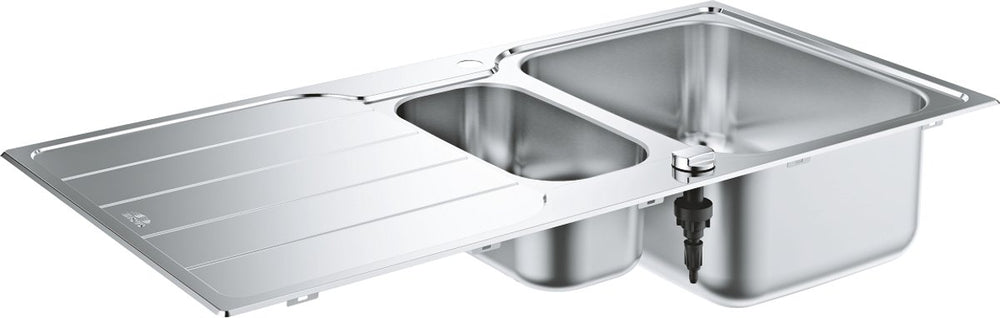 Grohe k500 roestvrijstalen spoelbak met korfplug