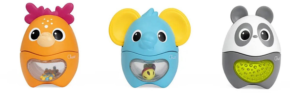 Chicco activity animals - 3-in-1 stapel- sorteerspeelgoed - olifant, hertje panda (6-36 m)