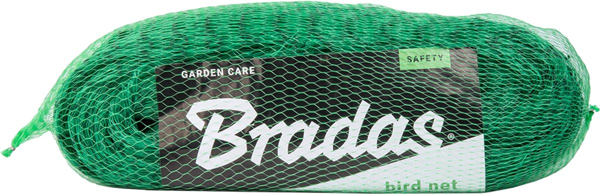 Bradas vogelnet 4x20 meter - extra sterk - maaswijdte 19mm - groen - tuinnet vogels - vogelbestrijding