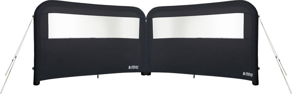 Abbey camp opblaasbaar windscherm 2 x - met pomp - grijs - 480 x 140 cm - koppelbaar