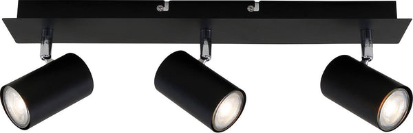 Briloner run - opbouwspot - plafondlamp met kantelbaar spots - plafondspot met gu10 - zwart