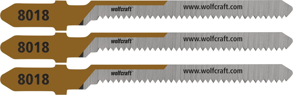 Wolfcraft - 3 decoupeerzaagbladen voor triplex - 20mm - hcs met t-schacht - 8018000
