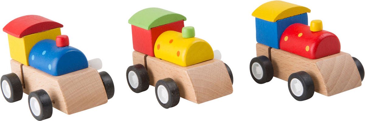 Small foot - wooden wind-up train, per piece