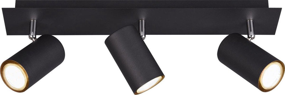 Trio marley - spot - zwart mat - excl. 3x gu10 3 w - snoerschakelaar