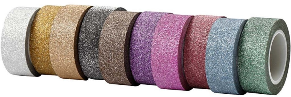 Creativ company glitter tape kleur,10st.