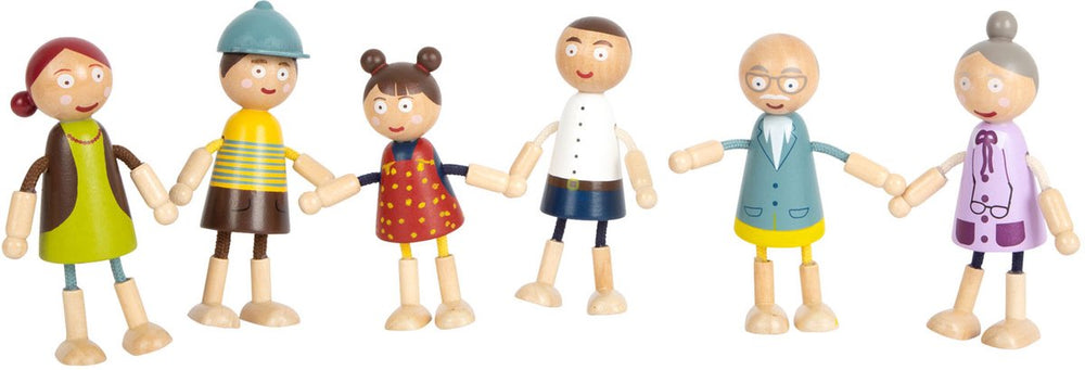 Small foot - wooden dollhouse family bendable, 6 pcs.