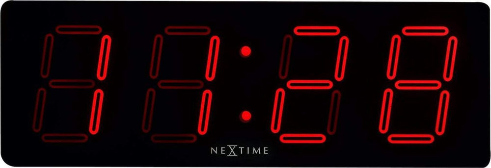 Nextime big d – wandklok tafelklok – 51.5 × 18 × 4.5 cm – plastic – rood