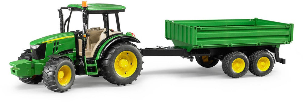 Bruder john deere tractor 5115 m met aanhanger 1:16