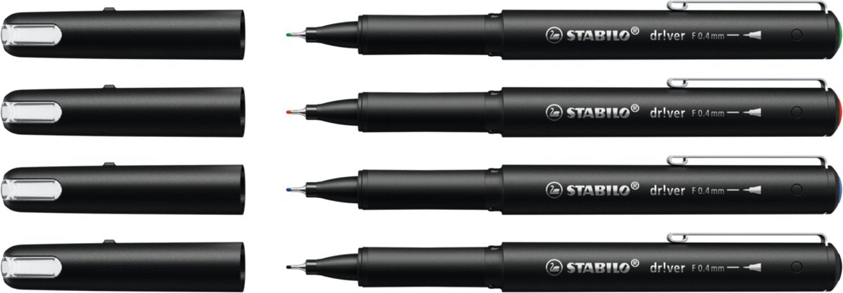 Stabilo dr!ver fijn fineliners - 4dlg.