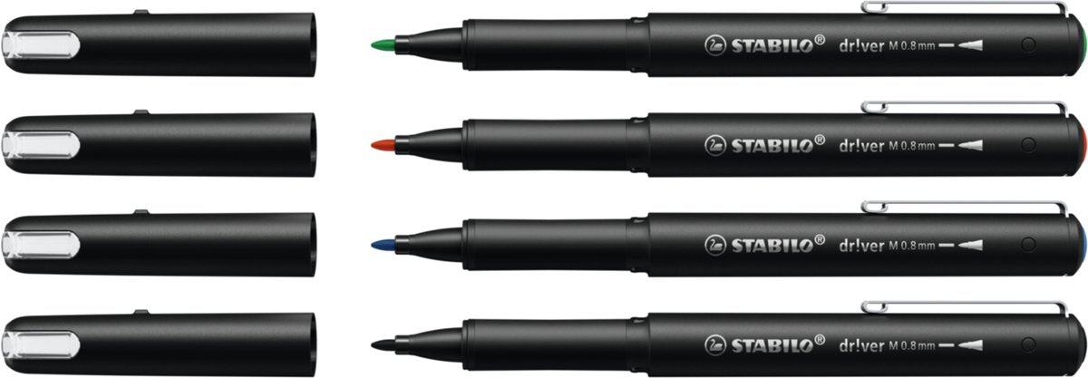 Stabilo dr!ver medium fineliners - 4dlg.