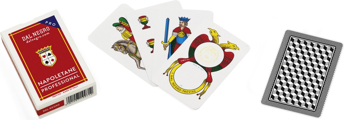 Speelkaarten napoletane 82 mm pvc rood 41-delig