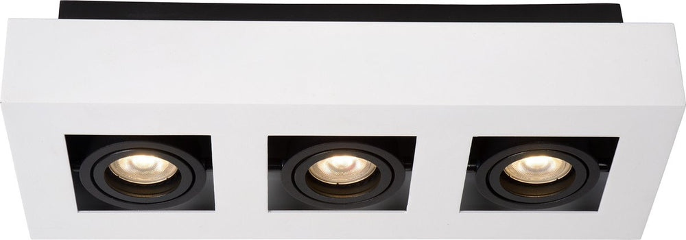 Lucide xirax - plafondspot (plafondlamp) - led dim to warm - gu10 - 3x5w 2200k 3000k - wit