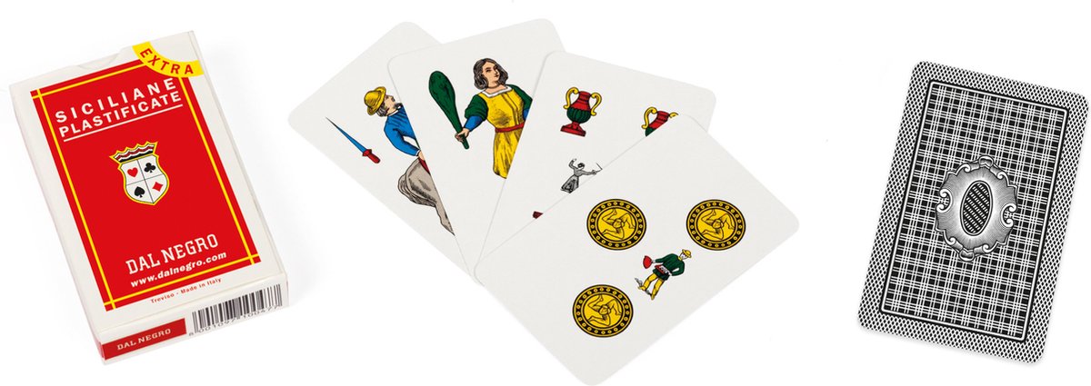 Speelkaarten siciliane extra karton rood 41-delig