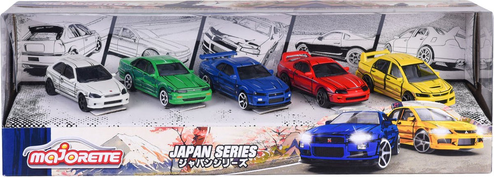 Majorette Japan-serie gegoten auto's geschenkverpakking, 5st.