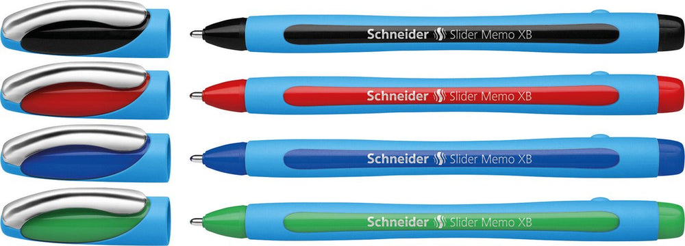 Schneider schrijfwaren schneider balpen - slider memo - xb 1,4mm - 4 stuks op blister - s-75020