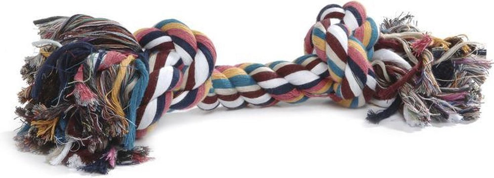 Beeztees flostouw - hondenspeelgoed - 2 knopen - gekleurd - ca. 300 gram - 38x8x8 cm